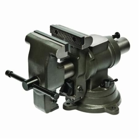 Palmgren Rotating Bench Vise, MultiJaw, Groove Jaw, 4 in Jaw, 412 in VJaw Jaw Opening, 518 in Jaw Width 9629503